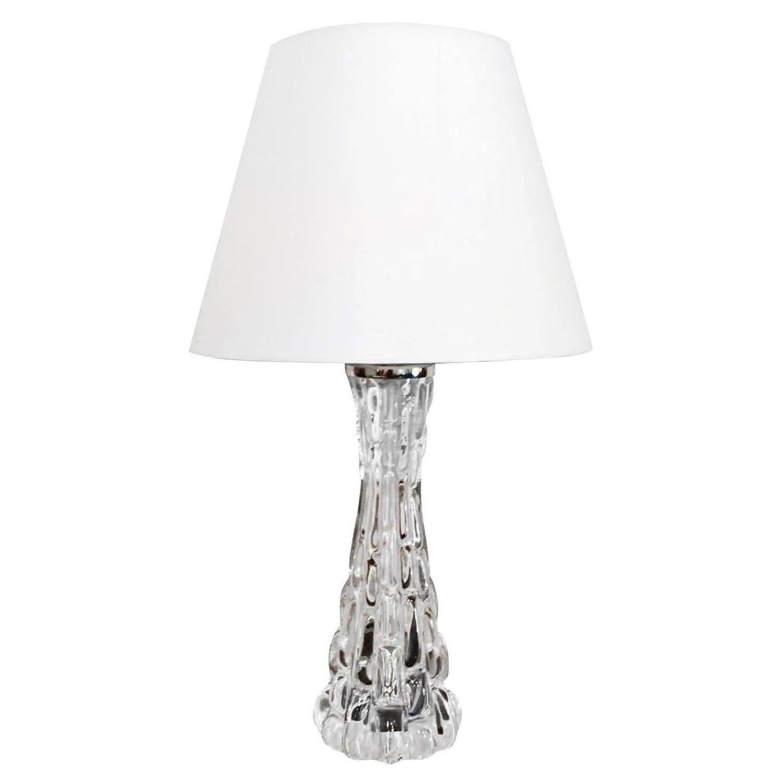 20th Century Swedish Orrefors Table Lamp - Vintage Desk Light by Carl Fagerlund For Sale