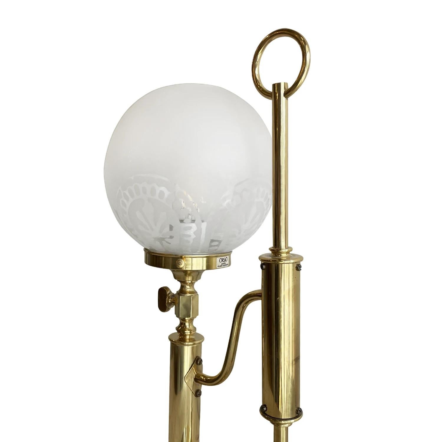 Metal 20th Century Swedish Örsjö Polished Brass Table Lamp, Light by Helmer Andersson For Sale