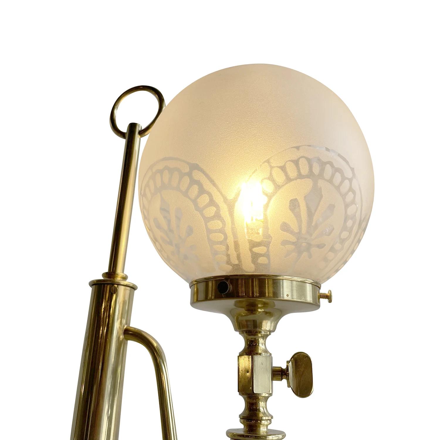 20th Century Swedish Örsjö Polished Brass Table Lamp, Light by Helmer Andersson For Sale 2