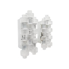 20th Century Swedish Pair of Fagerhult Pressed Glass Wall Lamps by Gert Nystroem