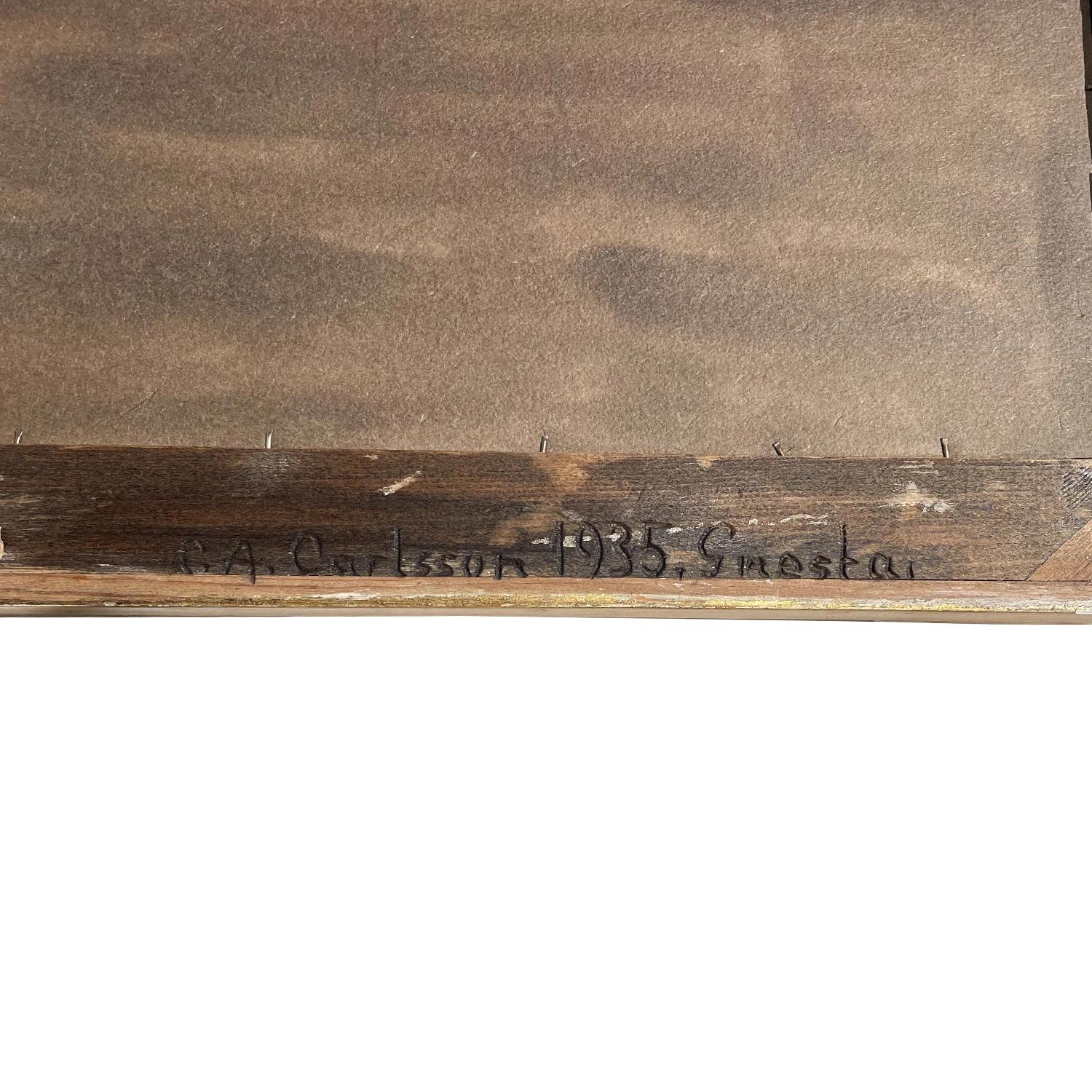 Paire de miroirs muraux suédois en pin doré du XXe siècle par Carl a. Carlsson en vente 1