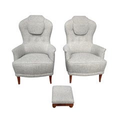 20th Century Swedish Pair of Grandma O.H. Sjögren Armchairs by Carl Malmsten