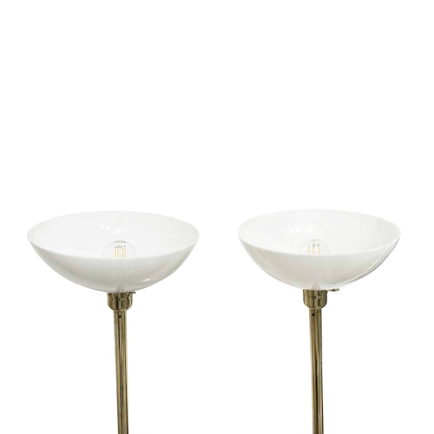 Polished 20th Century Swedish Pair of Markaryd Brass Floor Lamps by Hans-Agne Jakobsson For Sale