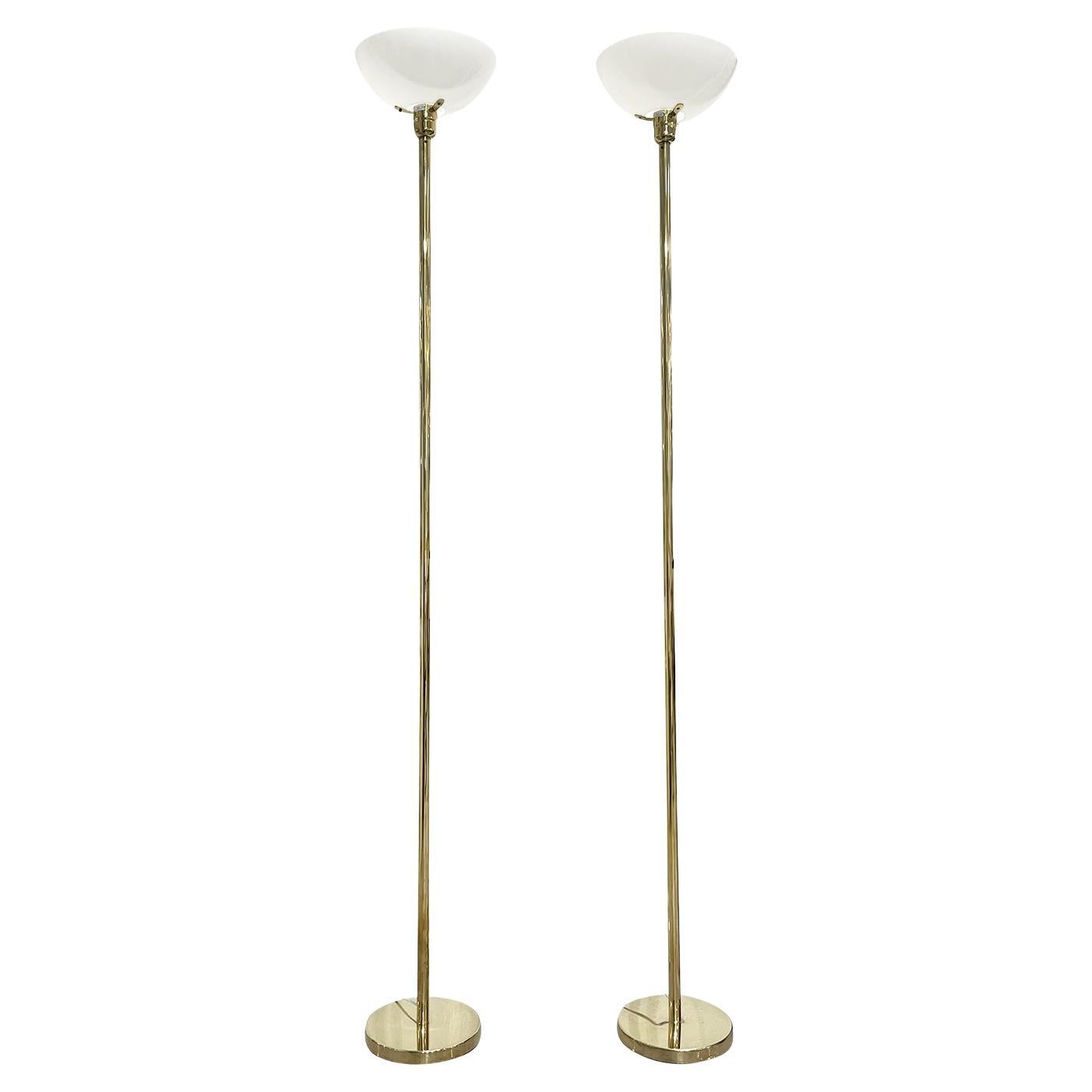 20th Century Swedish Pair of Markaryd Brass Floor Lamps by Hans-Agne Jakobsson For Sale