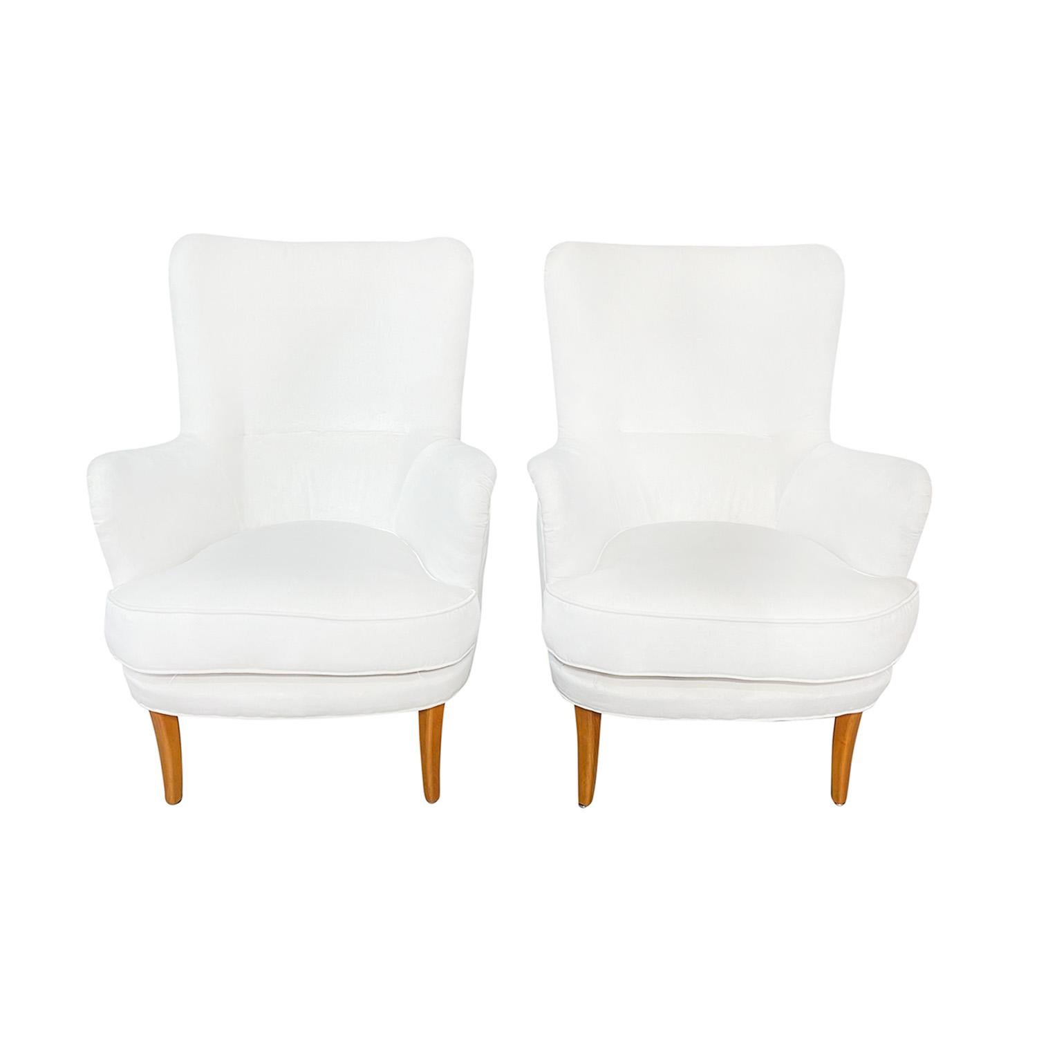 Mid-Century Modern 20th Century Swedish Pair of Möbel Komponerad AV Club Chairs by Carl Malmsten For Sale