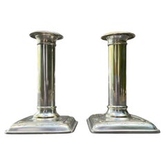 Schwedisches Paar Nickel-Silber-Kerzenständer des 20. Jahrhunderts, Holders von CG Hallberg