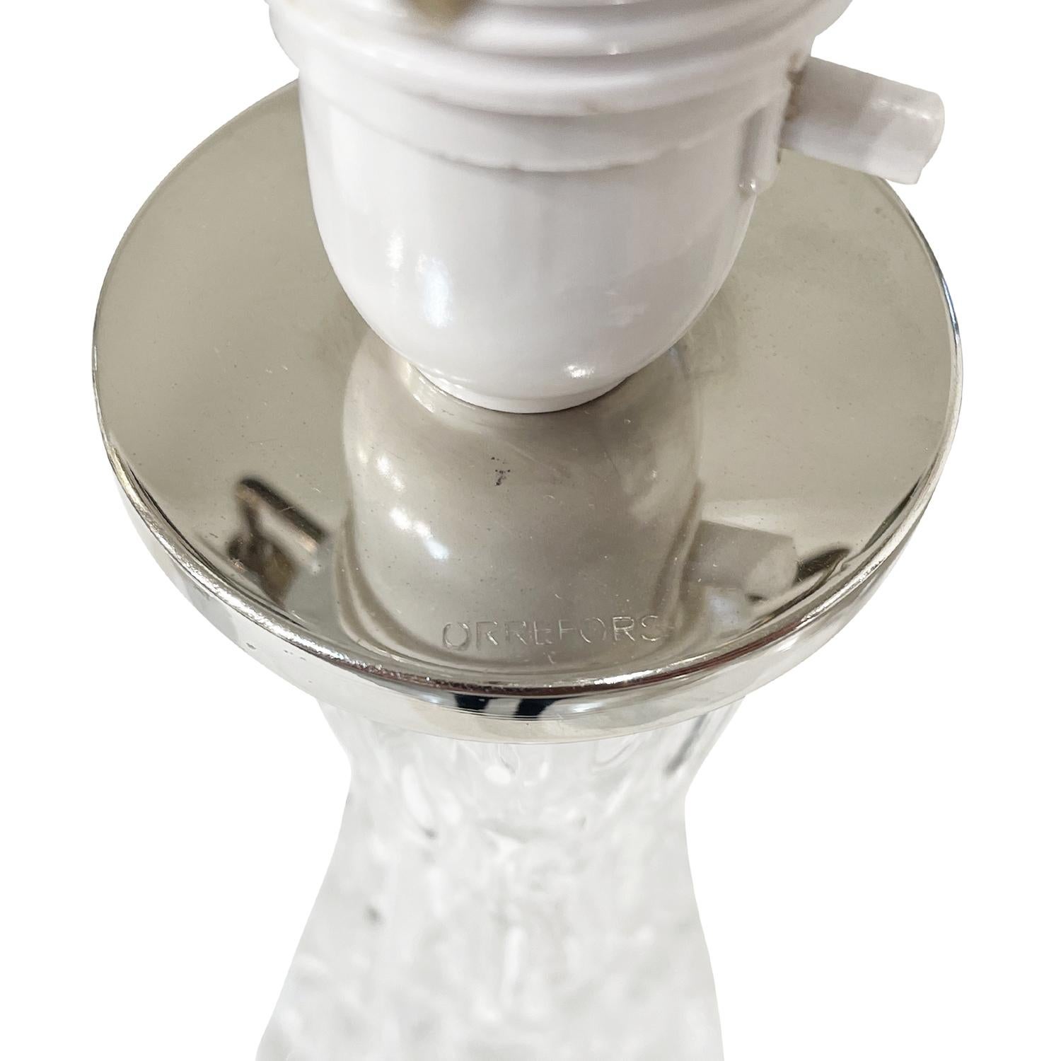Métal Paire de lampes de table chromées Orrefors du 20e siècle, de Carl Fagerlund. en vente