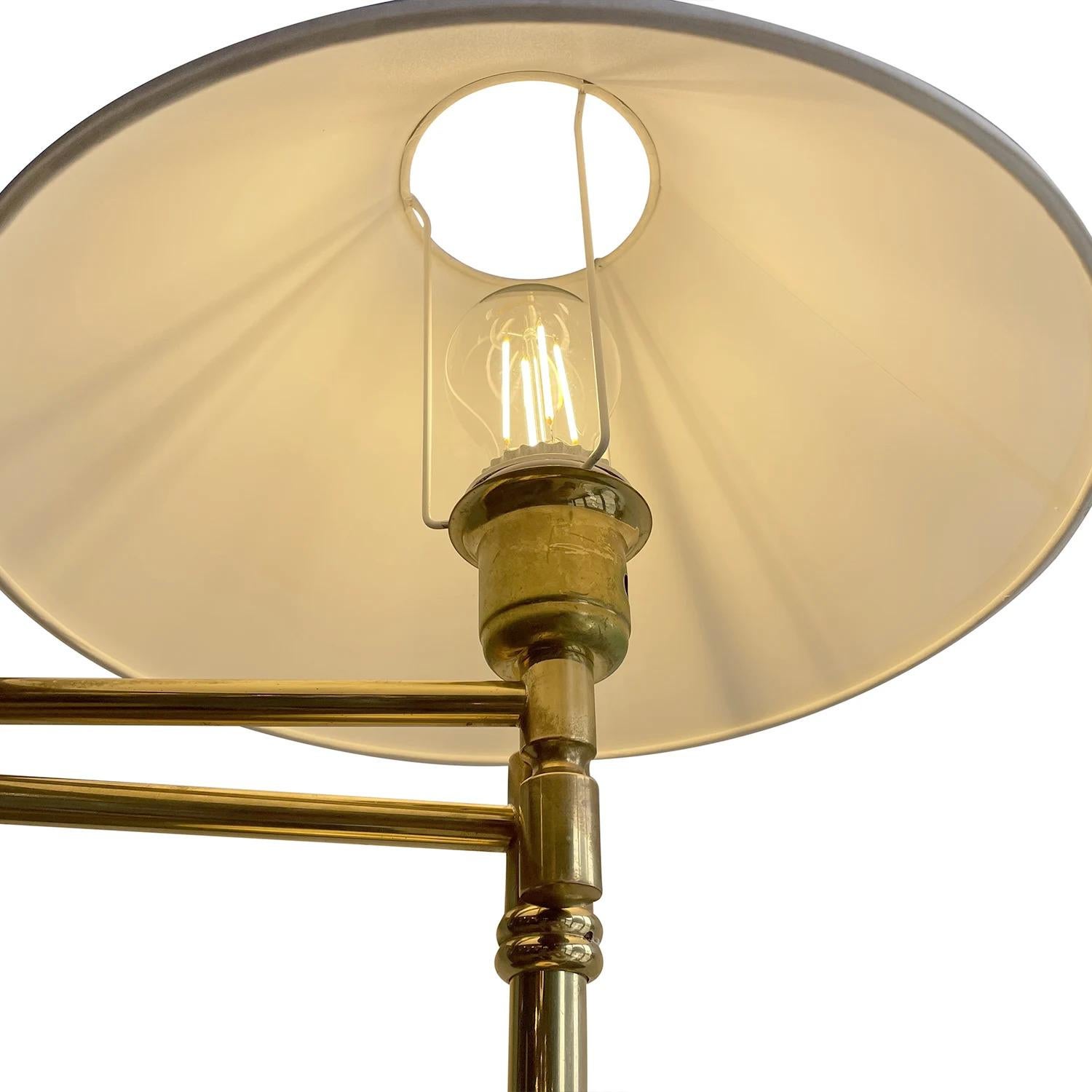 20th Century Swedish Pair of Polished Brass Reading Table Lamps by EWÅ, Värnamo For Sale 2
