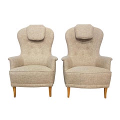 20th Century Swedish Pair of Vintage O.H. Sjögren Armchairs by Carl Malmsten