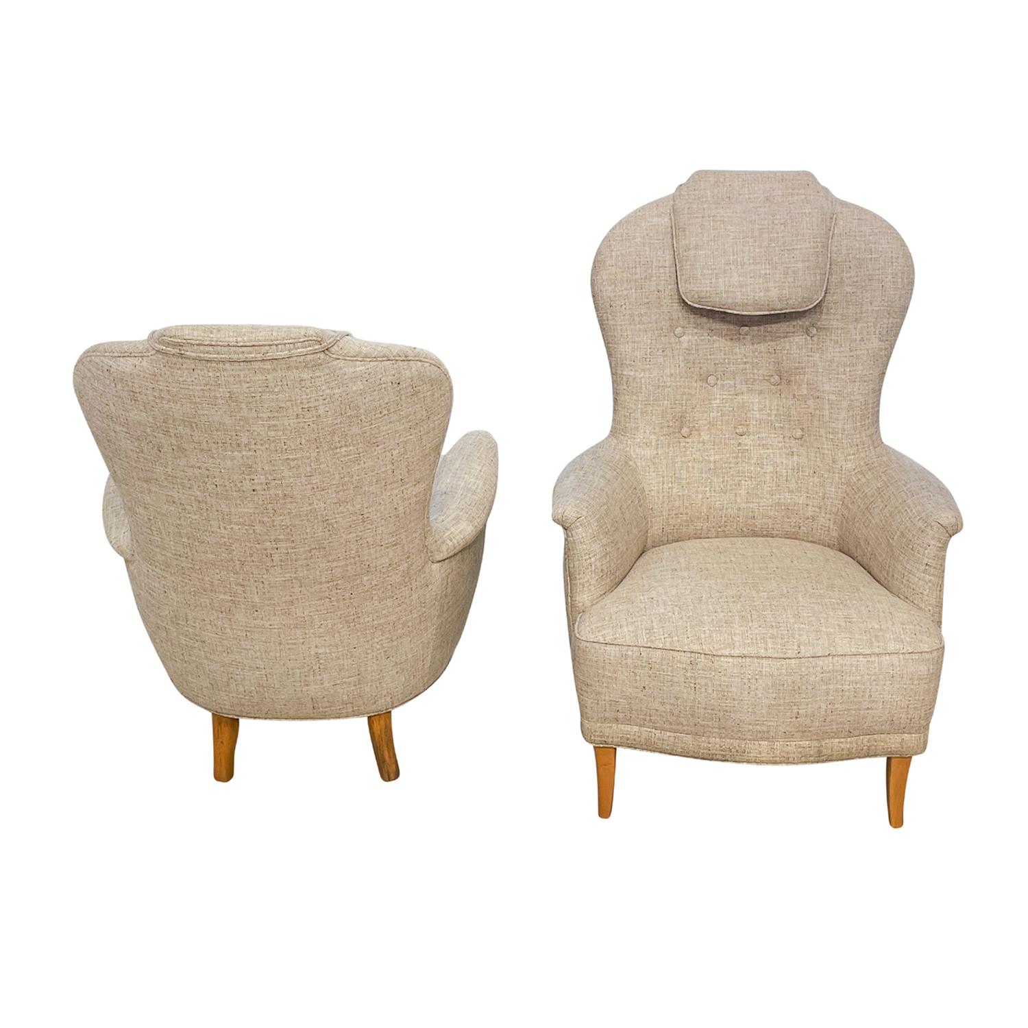 20ième siècle Paire de Vintage O.H. suédois du 20ème siècle Fauteuils Sjögren par Carl Malmsten en vente