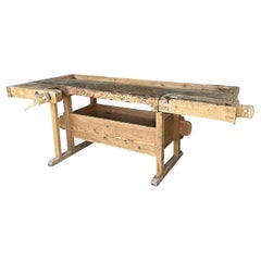 20th Century Swedish Pine Carpentry Bench - Used Scandinavian Work Table