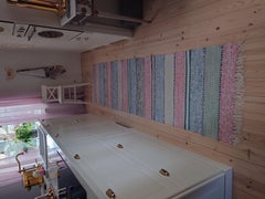 Tapis de chiffon suédois du 20e siècle  Artisanat Country Hand W
