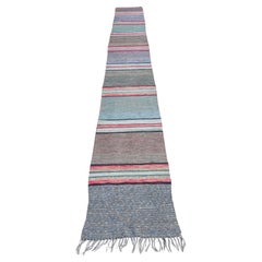 20th Century Swedish rag rug Folk Art hand woven country
