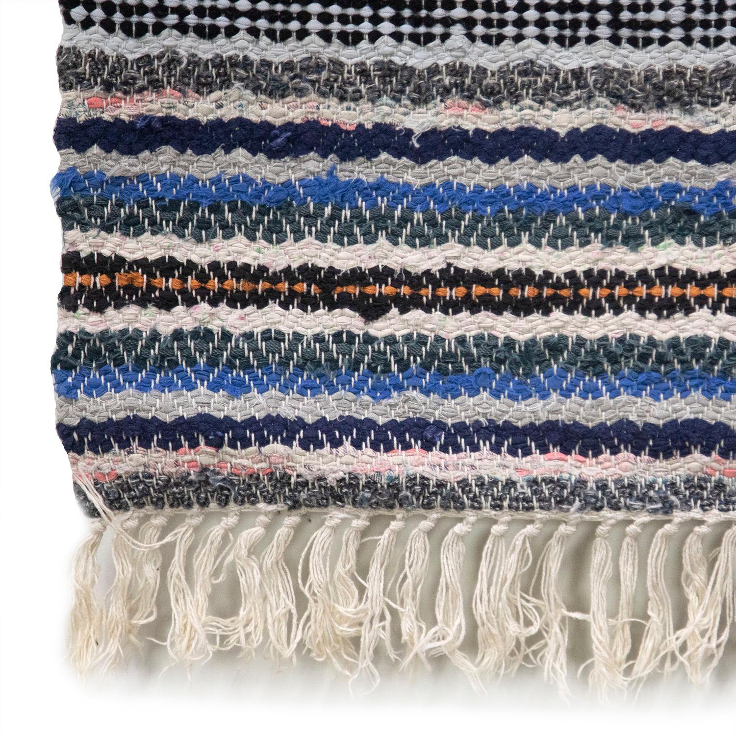 Fabric 20th Century Swedish Rag Rug For Sale