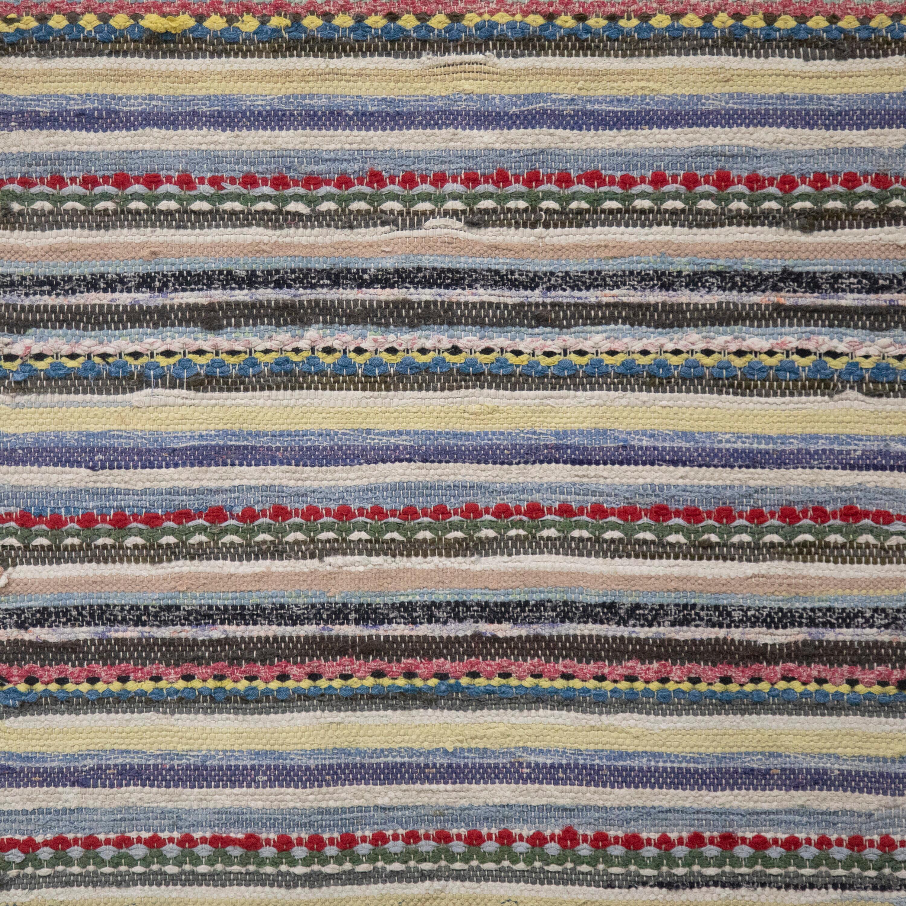 Cotton 20th Century Swedish Rag Rug  For Sale