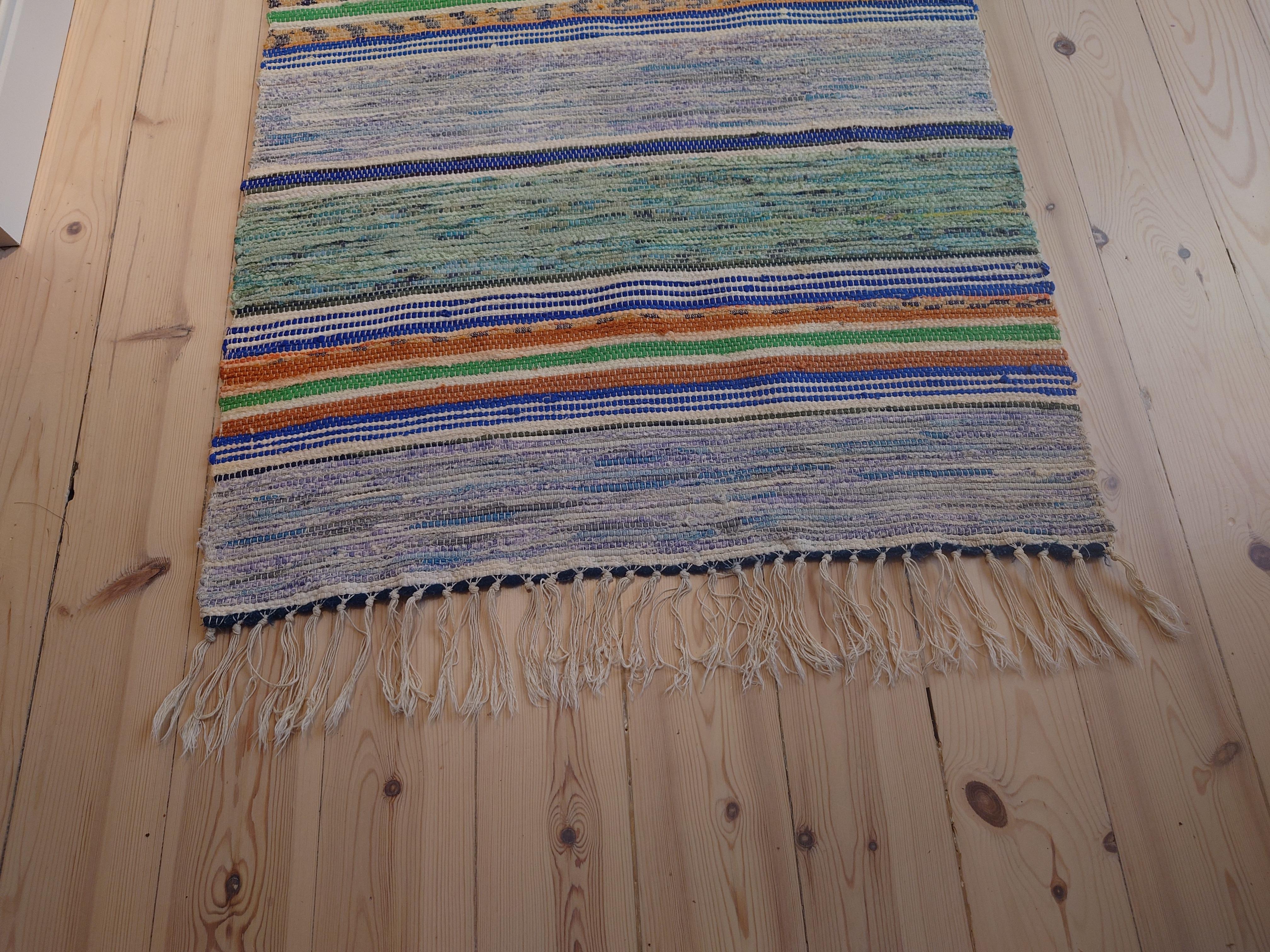 Schwedischer Rag-Teppich aus dem 20. (Baumwolle) im Angebot