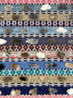 20th Century Swedish rag rug Hälsinglands Idenors socken  - handwoven