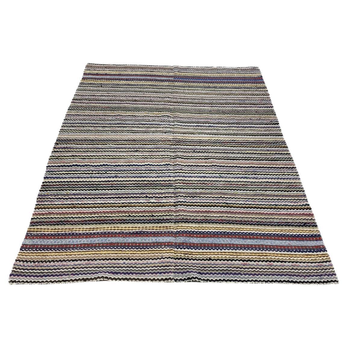 20th Century Swedish rag rug Hälsinglands Söderhamn  - handwoven  For Sale