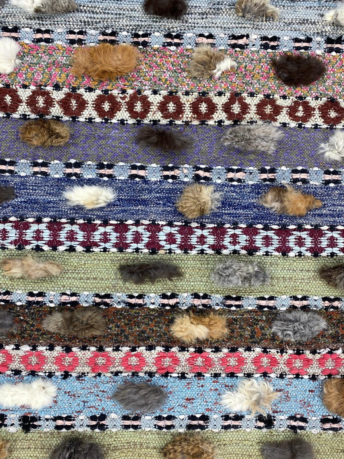 Hand-Woven 20th Century Swedish rag rug Hälsinglands Trönö - handwoven  For Sale