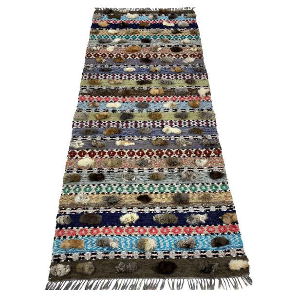 20th Century Swedish rag rug Hälsinglands Trönö - handwoven For Sale at ...
