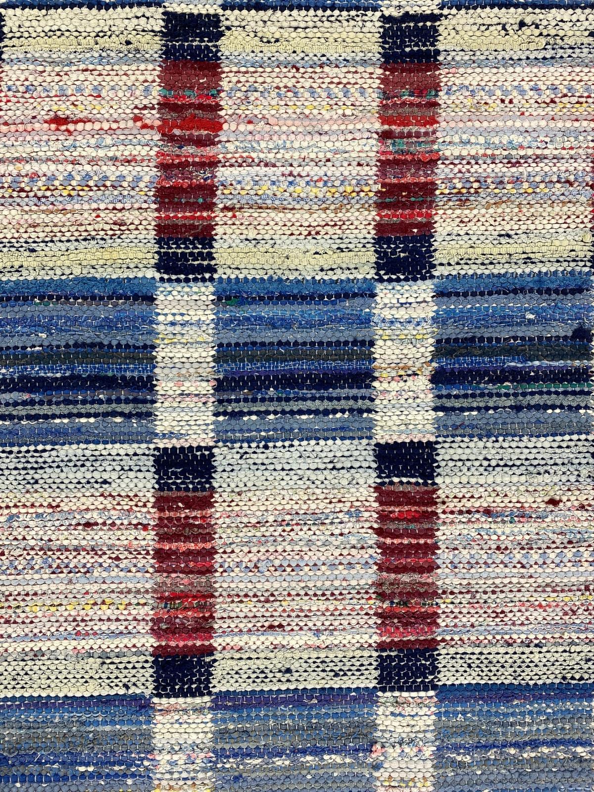20th Century Swedish rag rug Hälsinglands Undersvik  - handwoven  In Good Condition In Asarum, SE