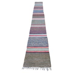 20th Century Swedish Rag rug  handvowen Folk Art Hand woven