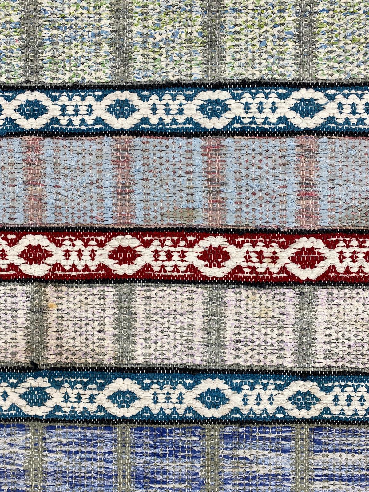 20th Century Swedish rag rug Ölands Eddy´s sommaräng Blåklocka - handwoven  In Good Condition For Sale In Asarum, SE