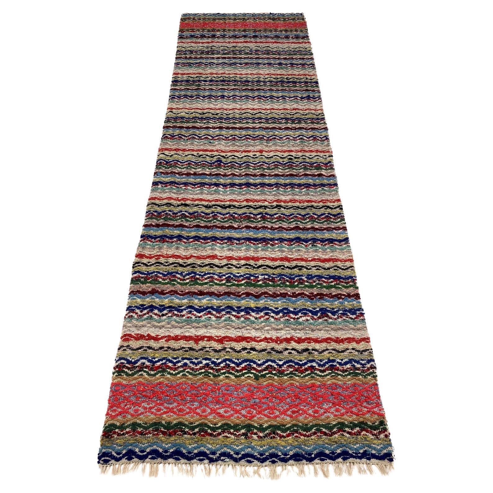 20th Century Swedish rag rug Smålands Doris Nr:4  - handwoven  For Sale
