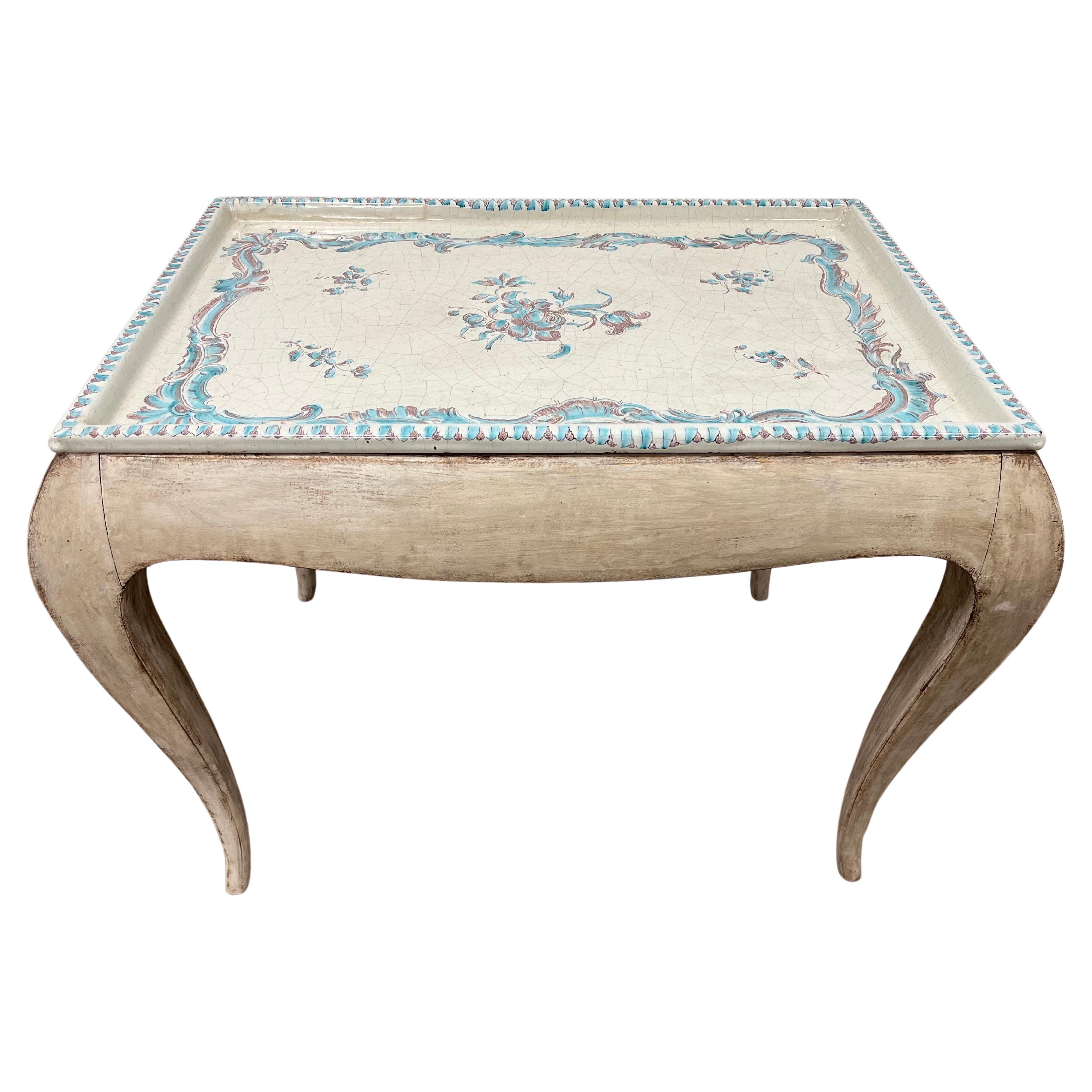 20th Century Swedish Rococo Style Tray Table by Upsala Ekeby