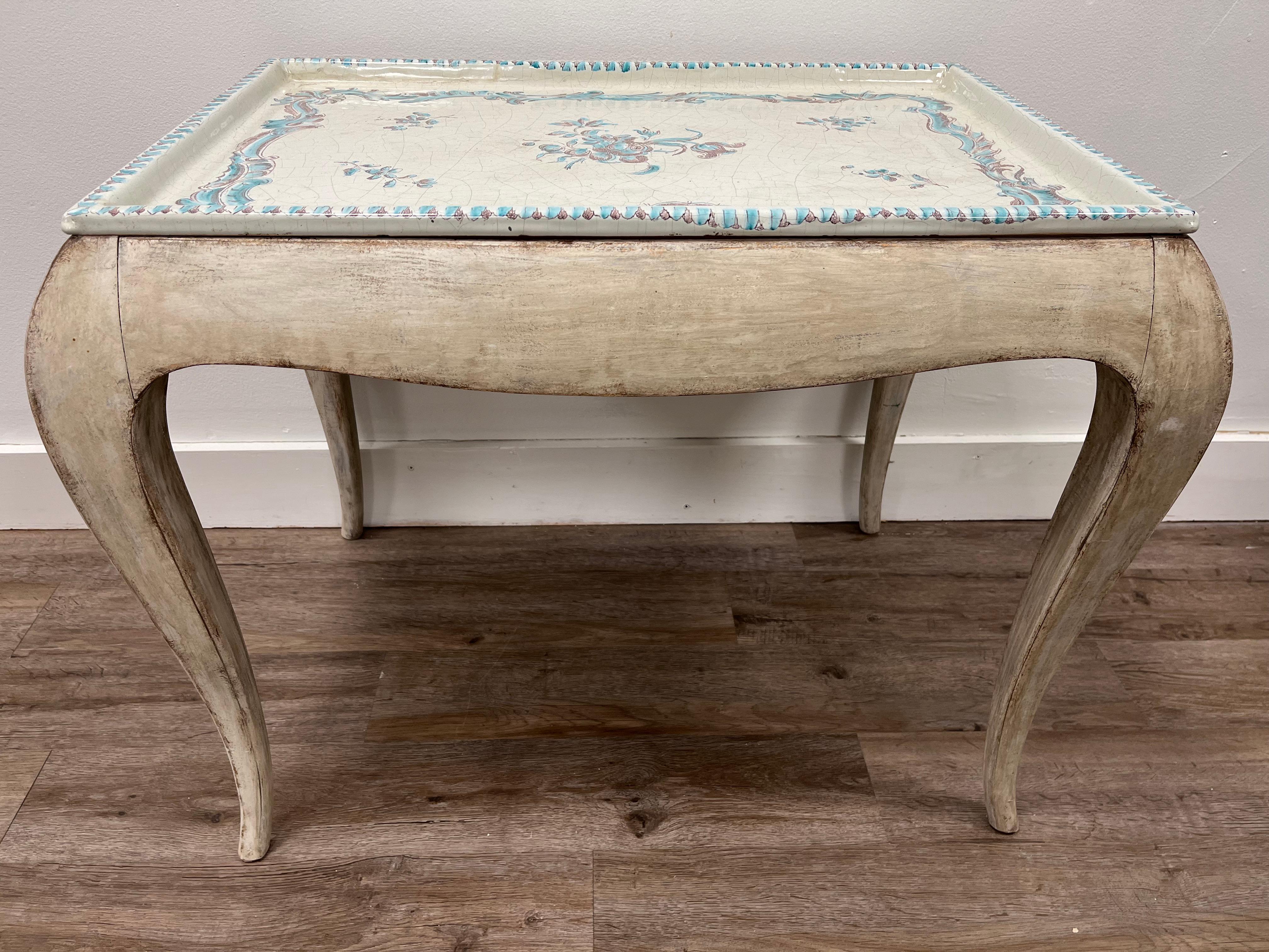 Hand-Carved 20th Century Swedish Rococo Style Tray Table For Sale