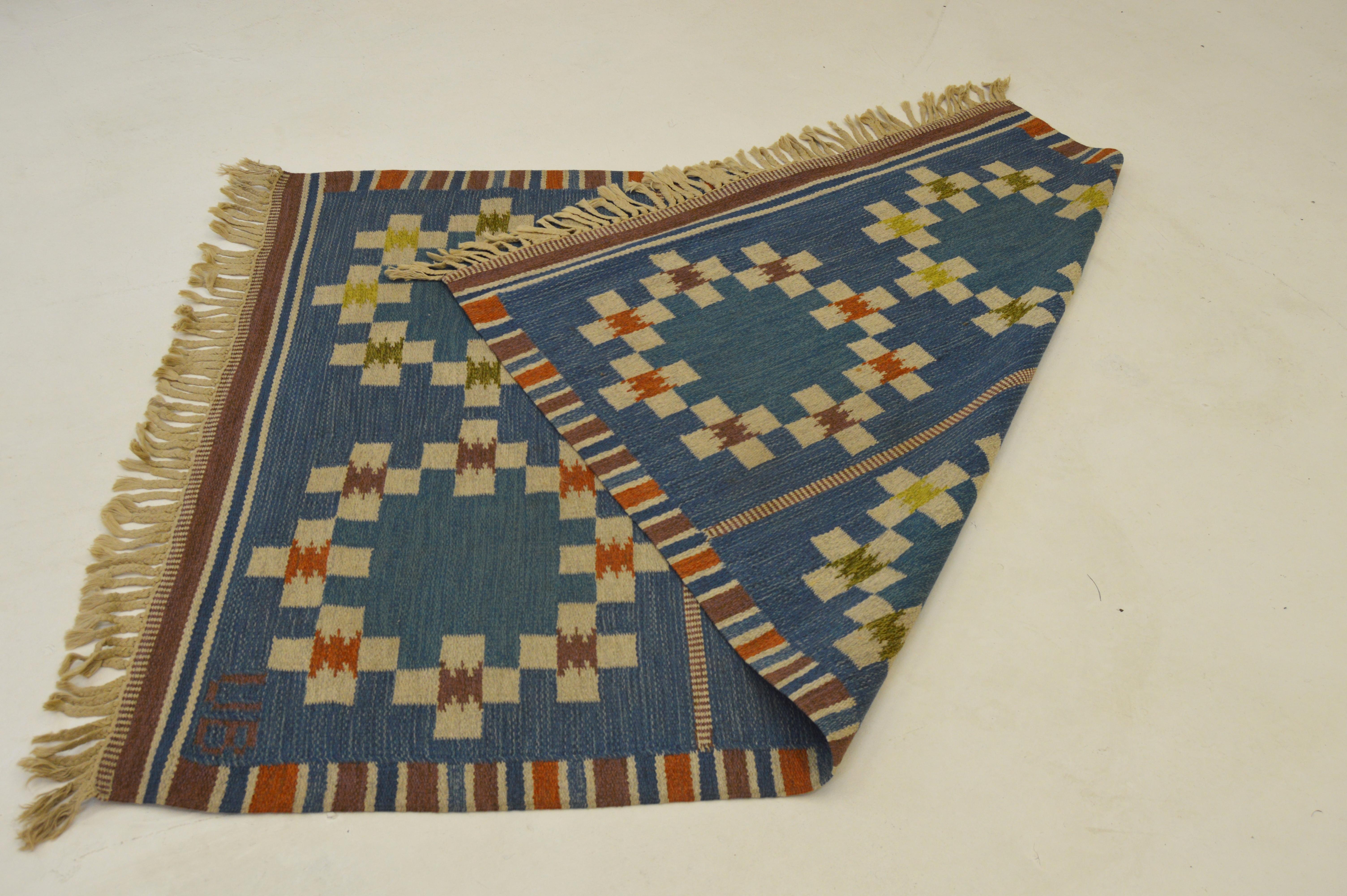 20th Century Swedish Röllakan Flat-Weave Carpet For Sale 2