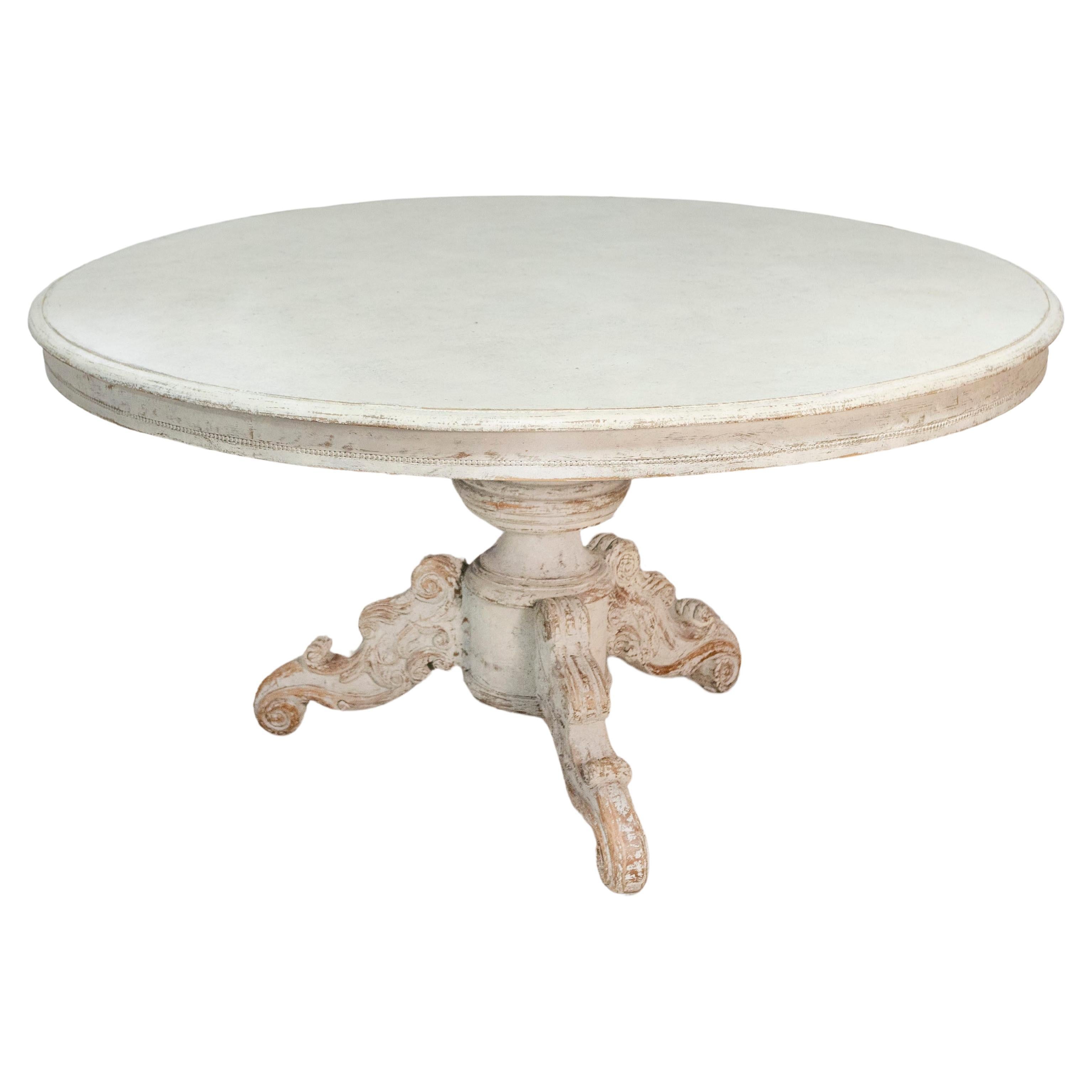 Mesa redonda sueca de pedestal del siglo XX