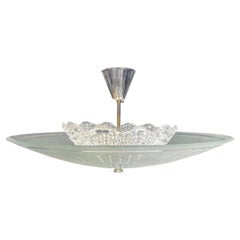 20th Century Swedish Round Smoked Glass - Vintage Ceiling Light by Orrefors