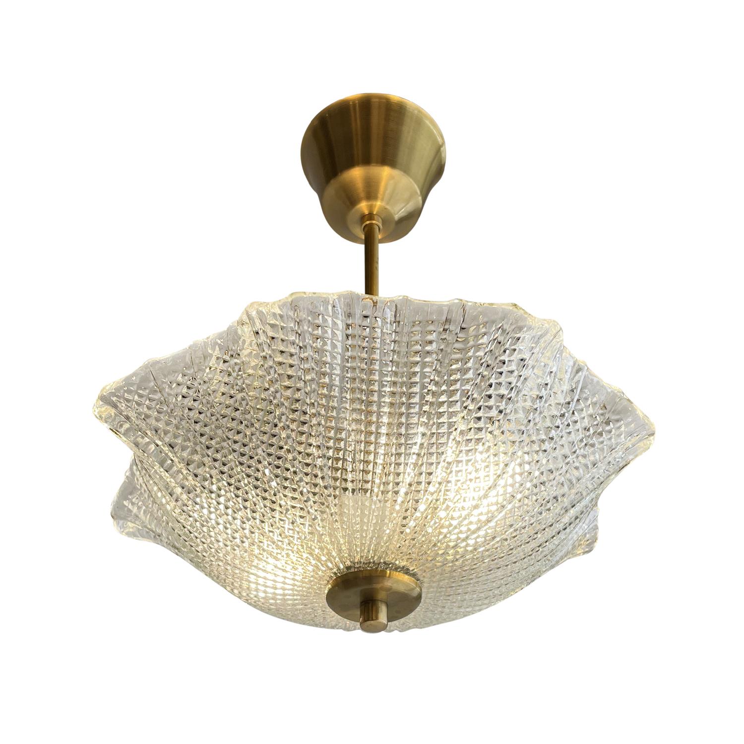 20th Century Swedish Smoked Glass Ceiling Light, Lamp Attributed to Orrefors For Sale 1