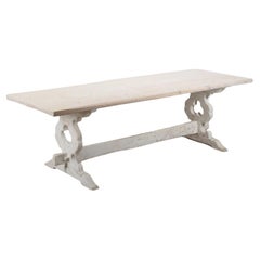 Mesa de comedor sueca del siglo XX con base de camilla