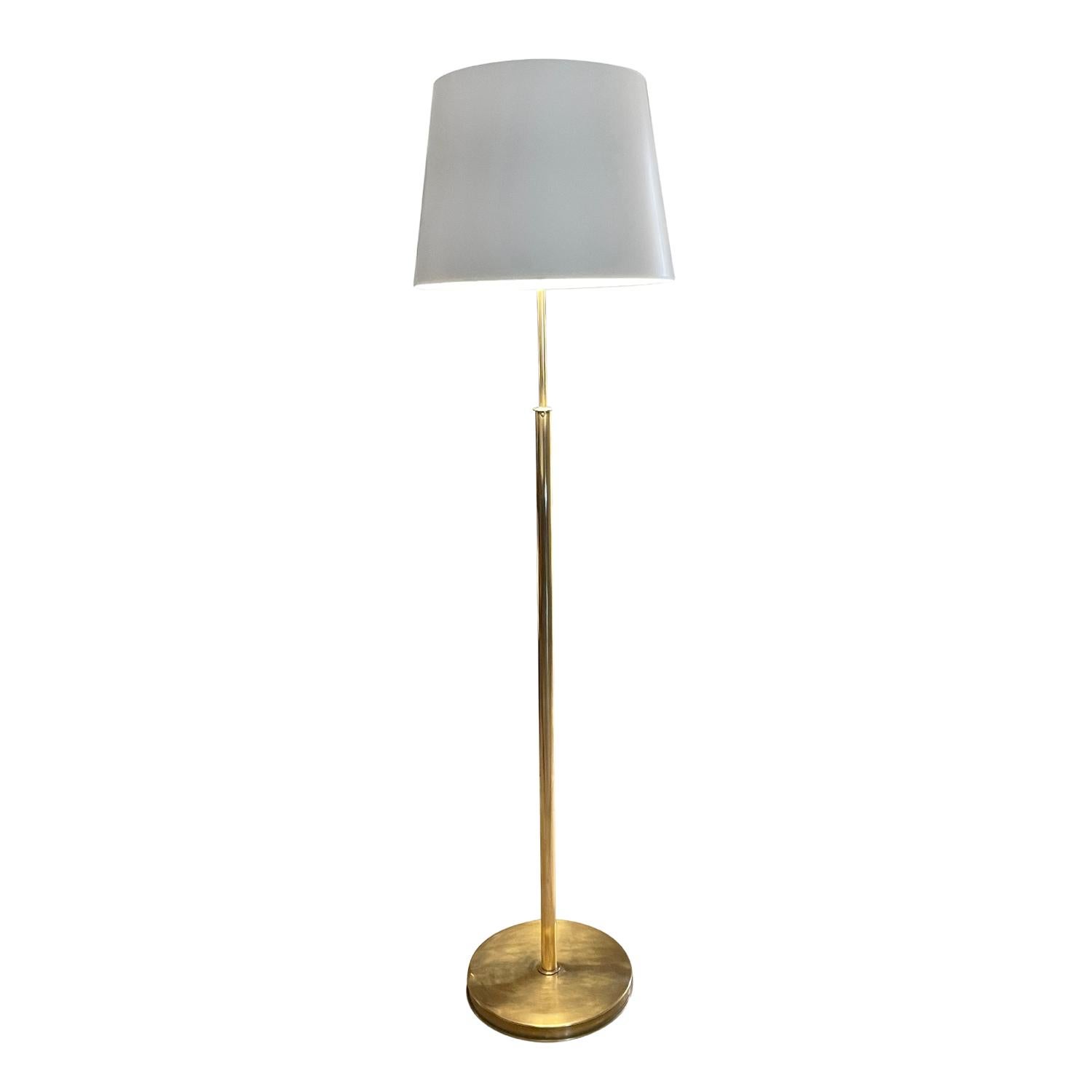 20th Century Swedish Svenskt Tenn Brass Floor Lamp, Vintage Light by Josef Frank In Good Condition For Sale In West Palm Beach, FL