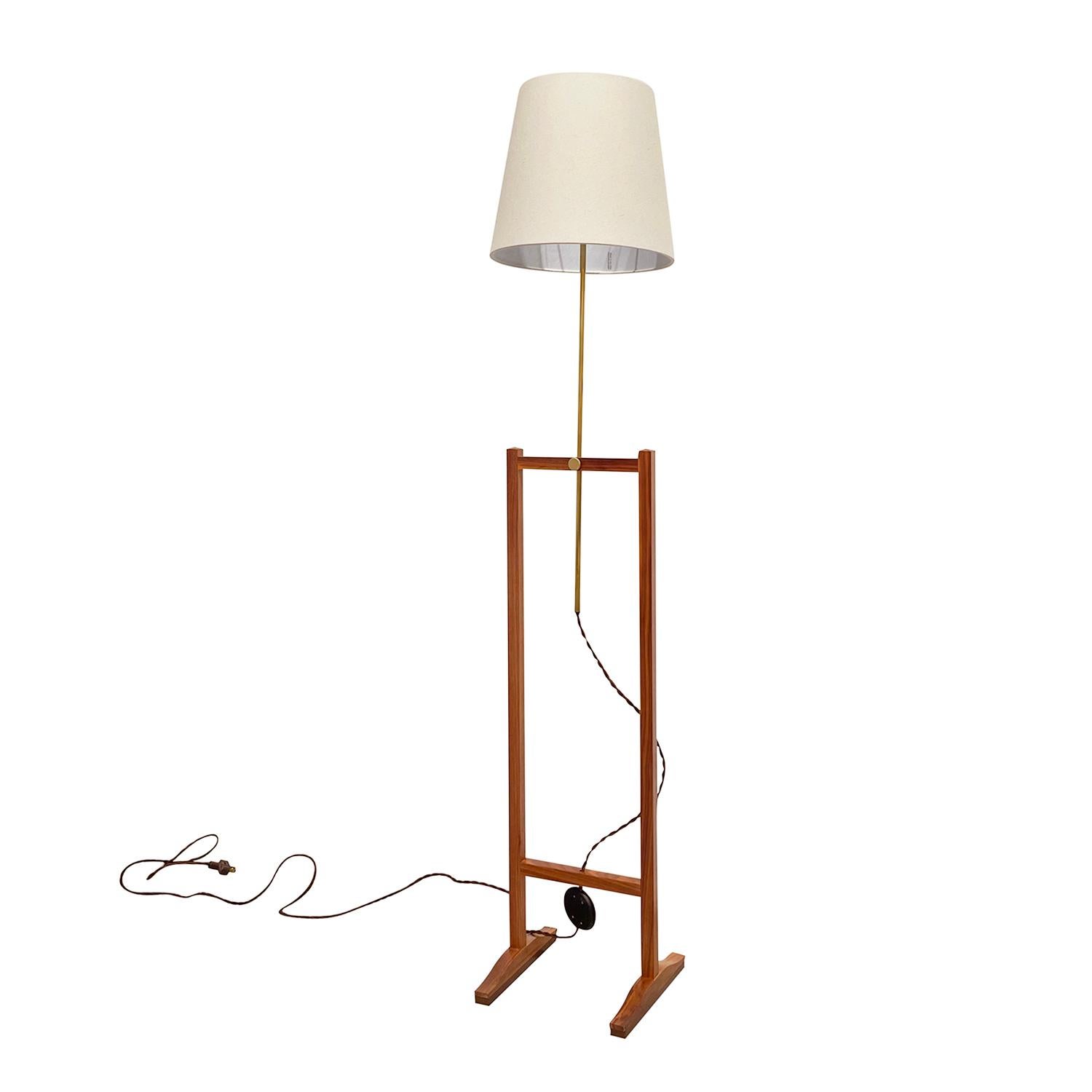 Hand-Crafted 20th Century Swedish Svenskt Tenn Walnut Floor Lamp, Brass Light by Josef Frank For Sale