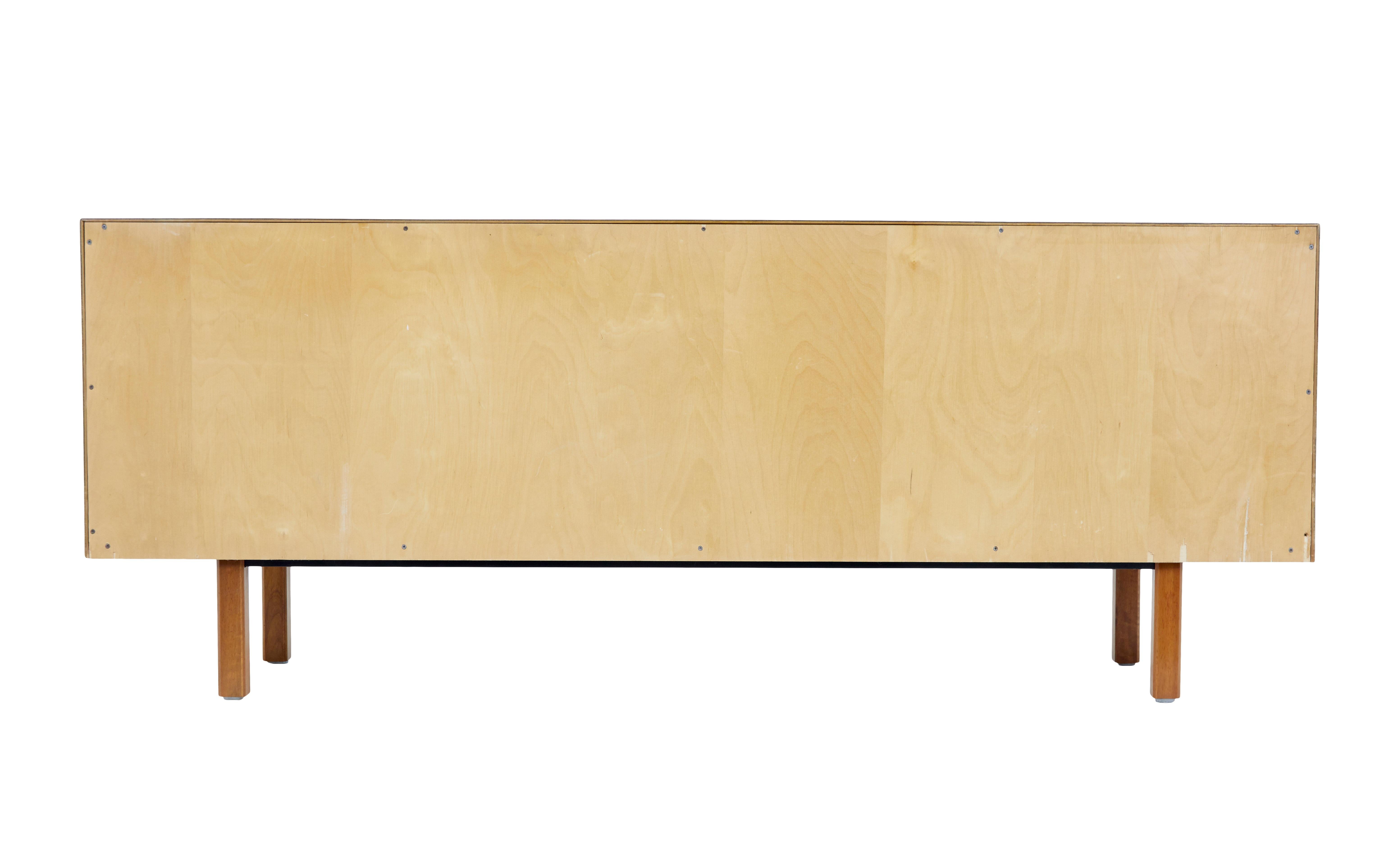 Teak 20th century Swedish teak tambour front sideboard by Atvidabergs For Sale