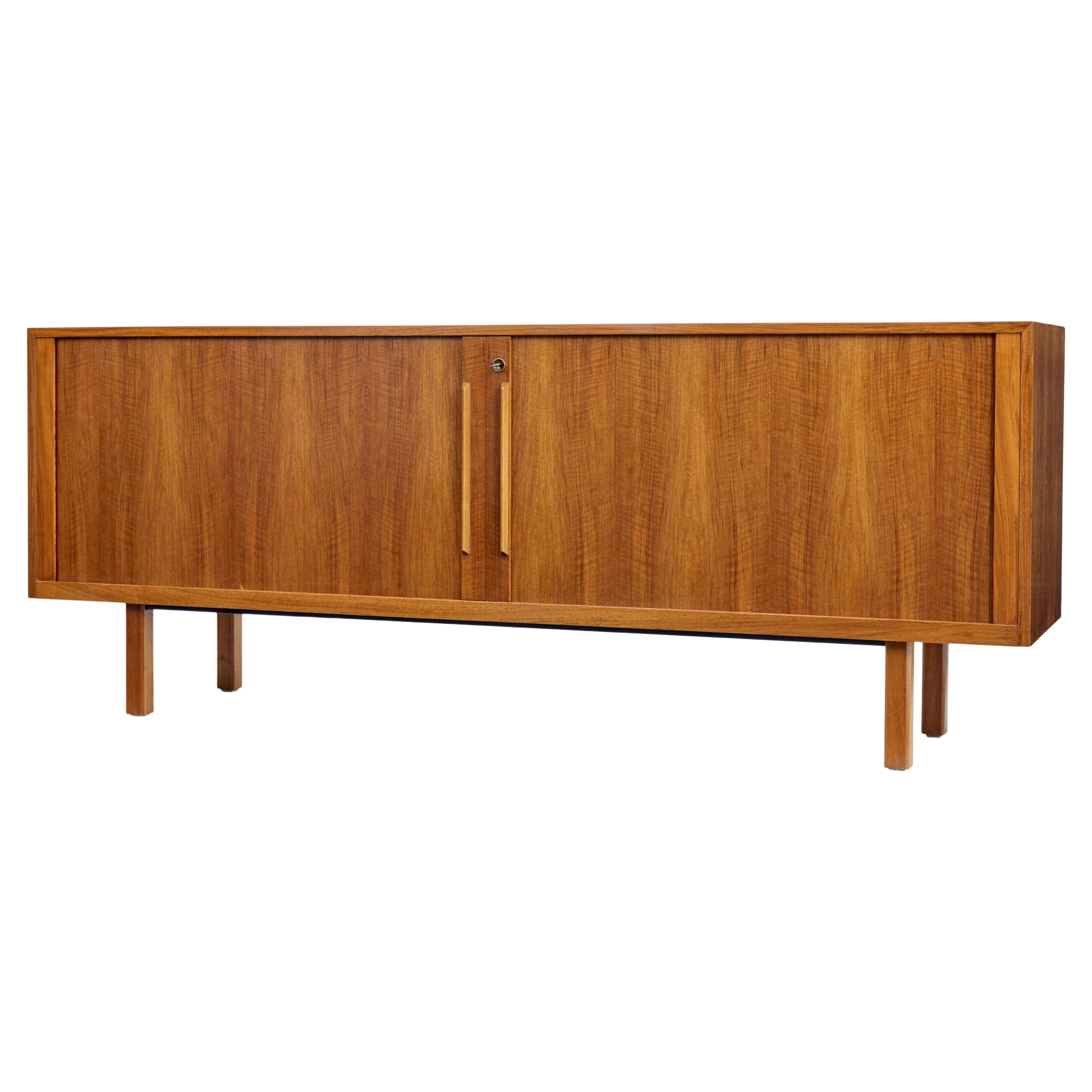 20th century Swedish teak tambour front sideboard by Atvidabergs For Sale