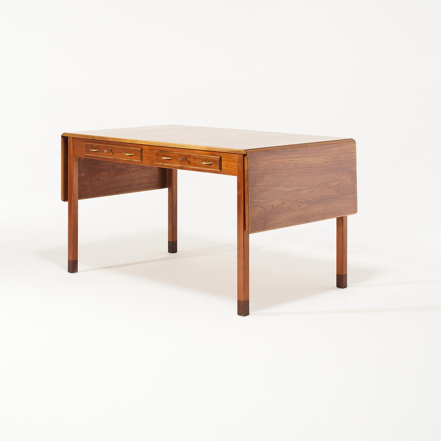 20th Century Swedish Teakwood Writing Table - Vintage Office Desk by David Rosén im Angebot 4