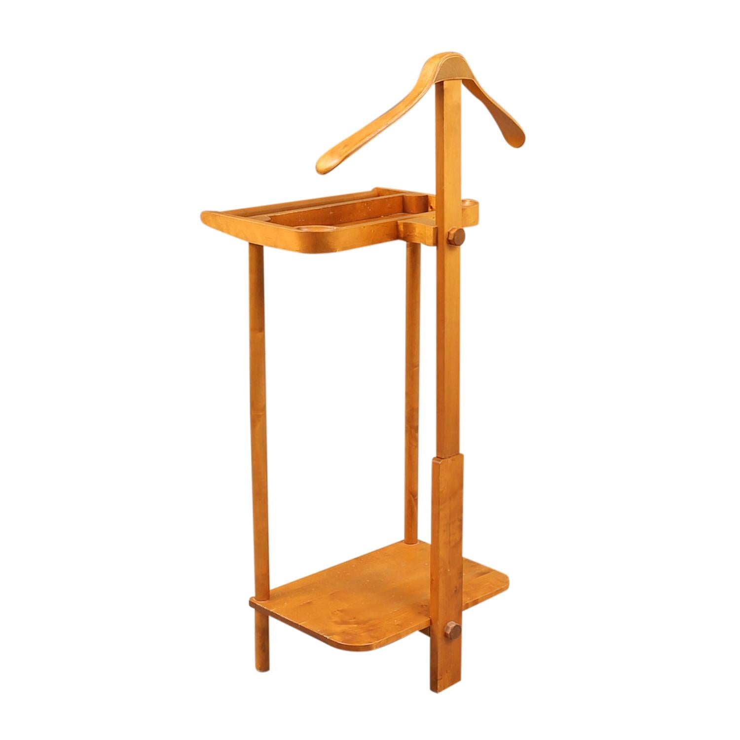 wooden clothes valet stand