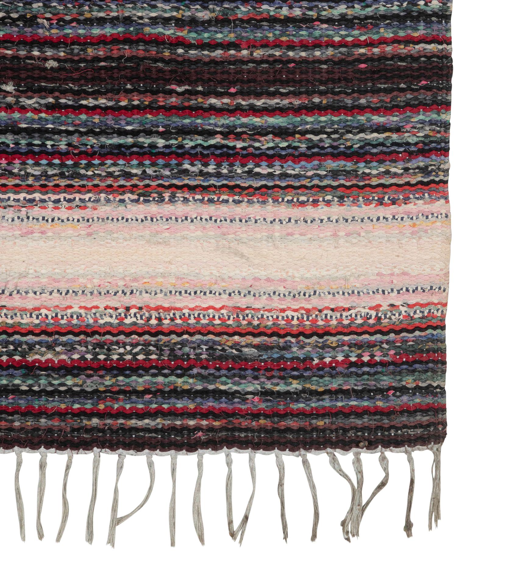 Alfombra tradicional sueca de trapo de algodón del siglo XX Sueco en venta