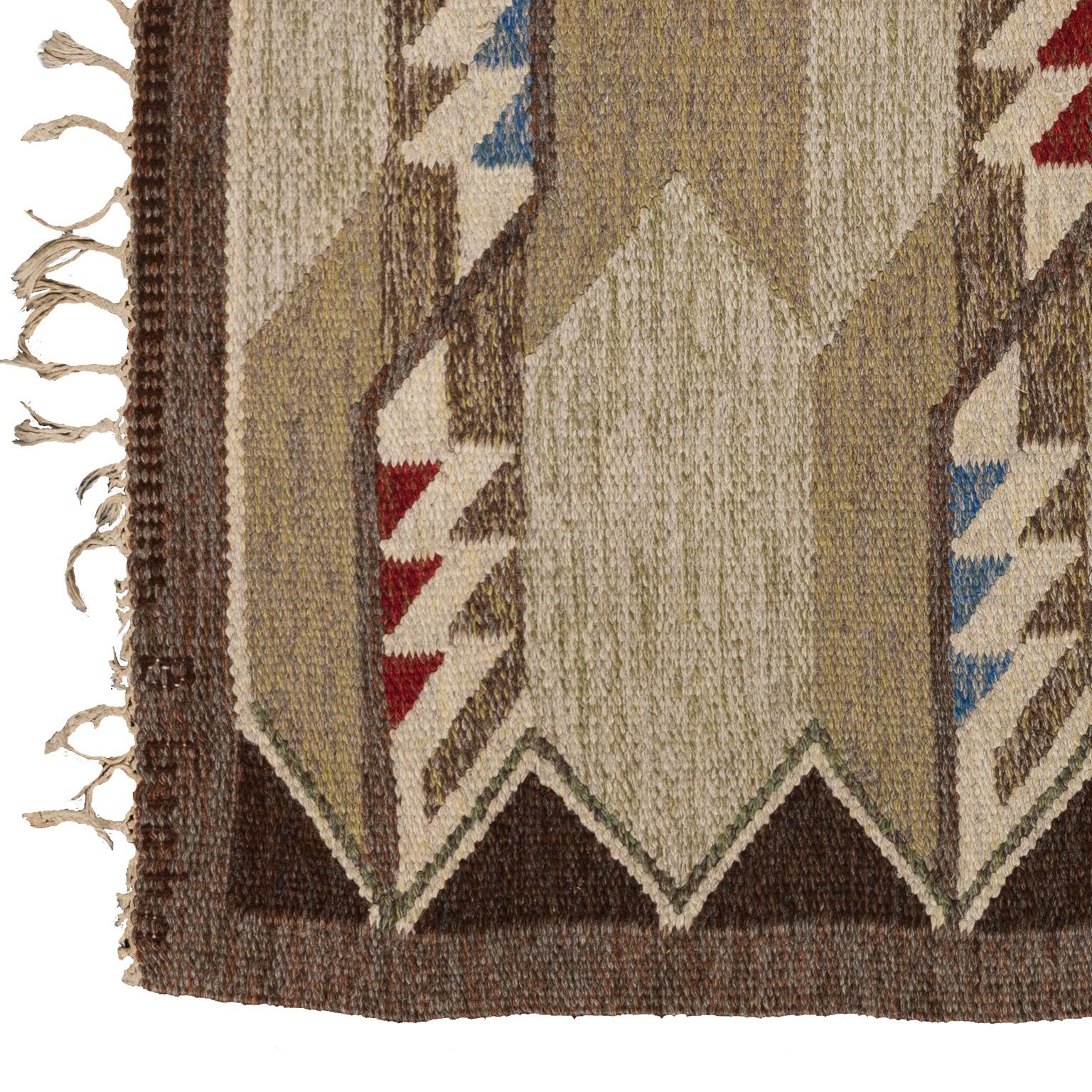 20th Century Swedish Vintage Flat-Weave Carpet 1