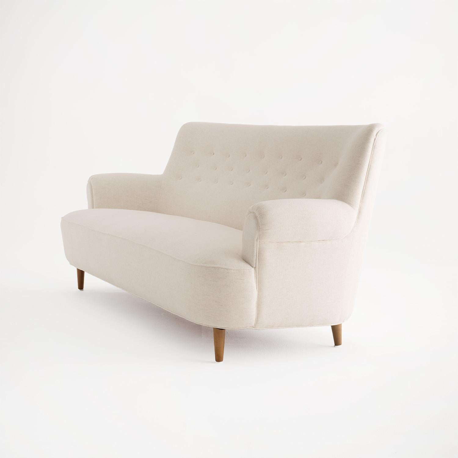 Tissu 20ème siècle Suédois Vintage OH Sjögren Home Canapé de soirée par Carl Malmsten en vente