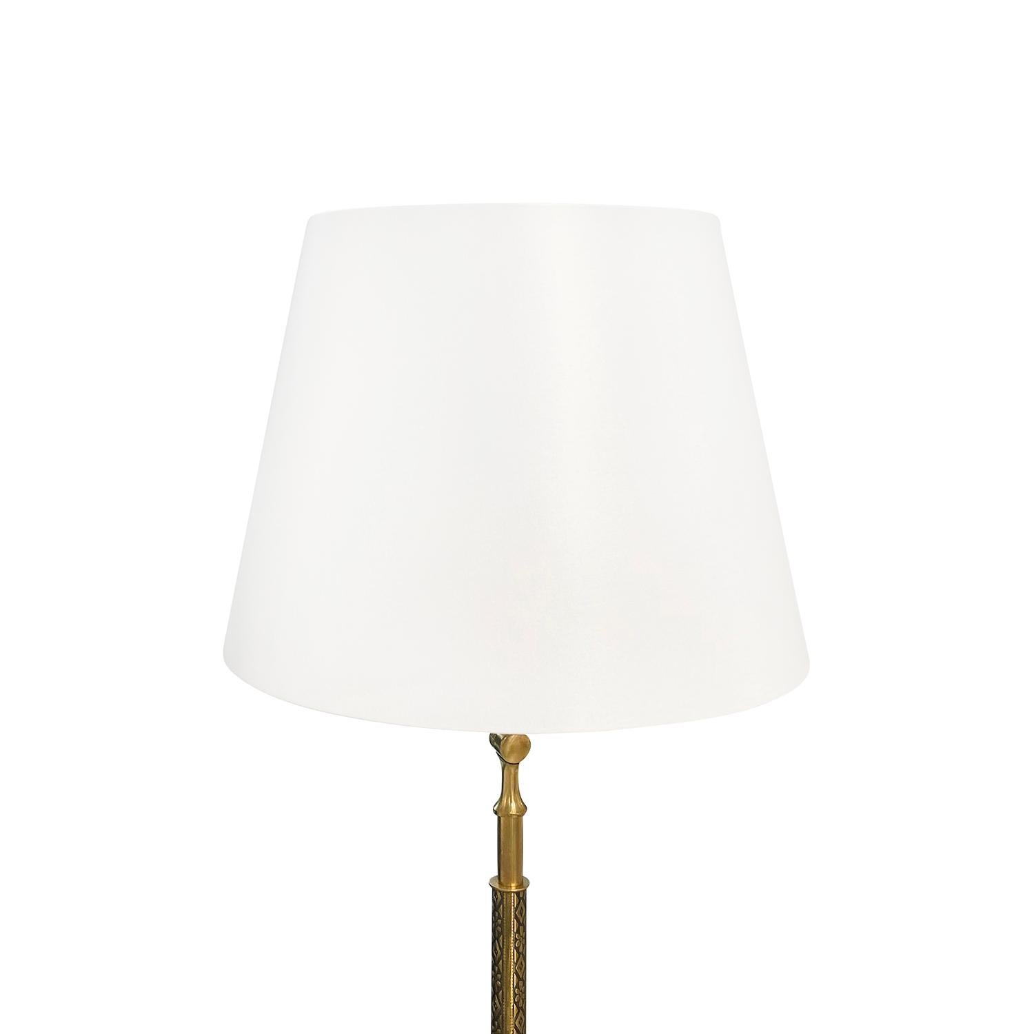 Polished 20th Century Swedish Vintage Reading Brass Floor Lamp by Falkenbergs Belysning For Sale