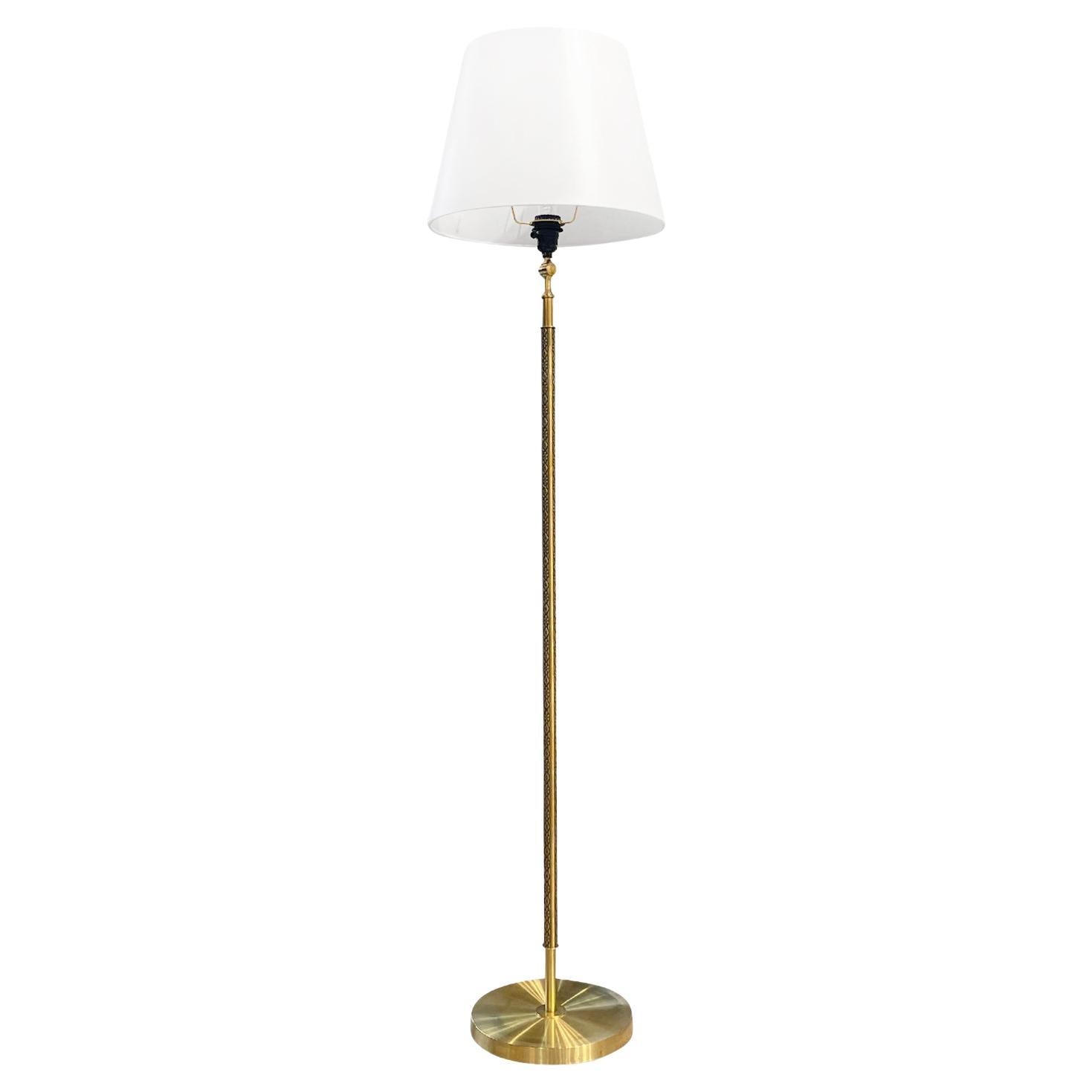 20th Century Swedish Vintage Reading Brass Floor Lamp by Falkenbergs Belysning For Sale