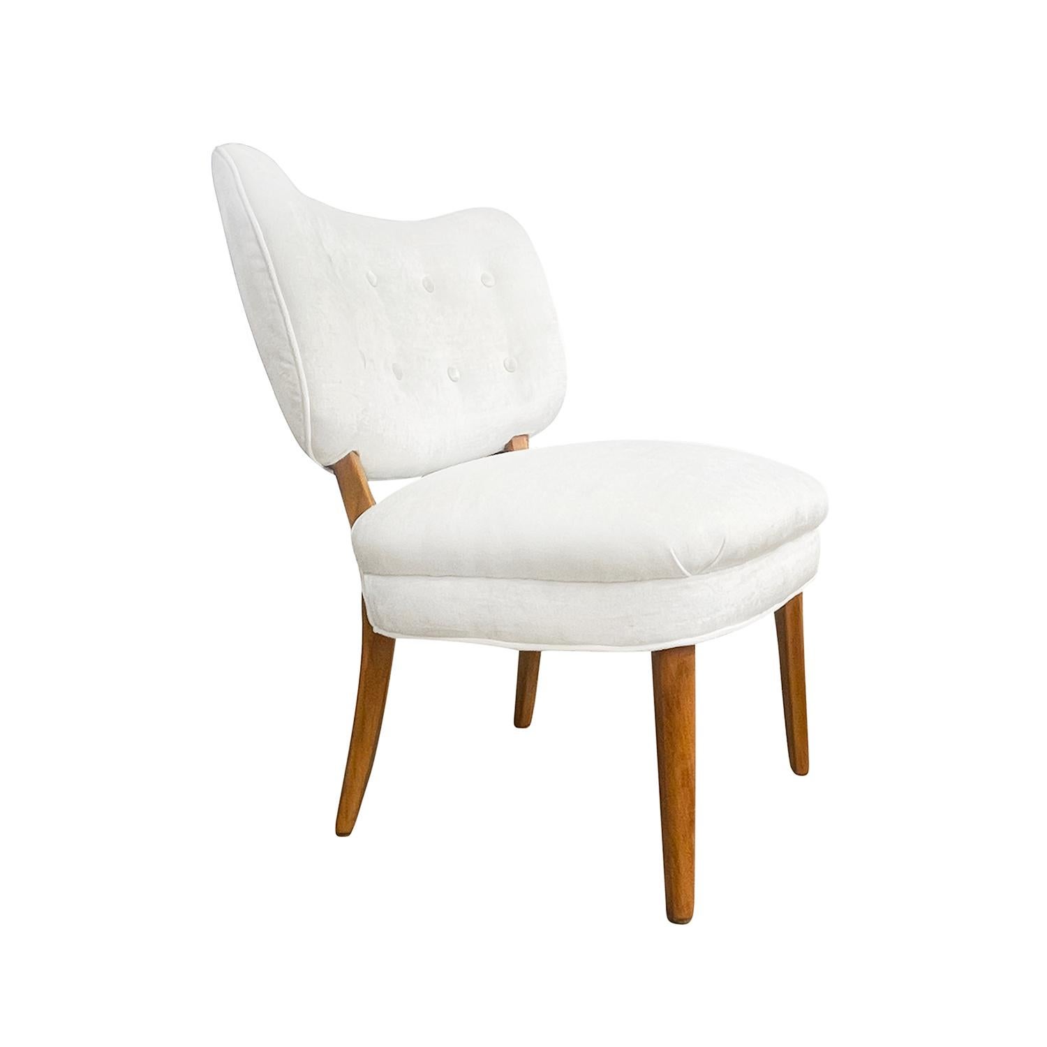 Hand-Carved 20th Century Swedish Vintage Scandinavian Beechwood Side Chair by Otto Schulz For Sale