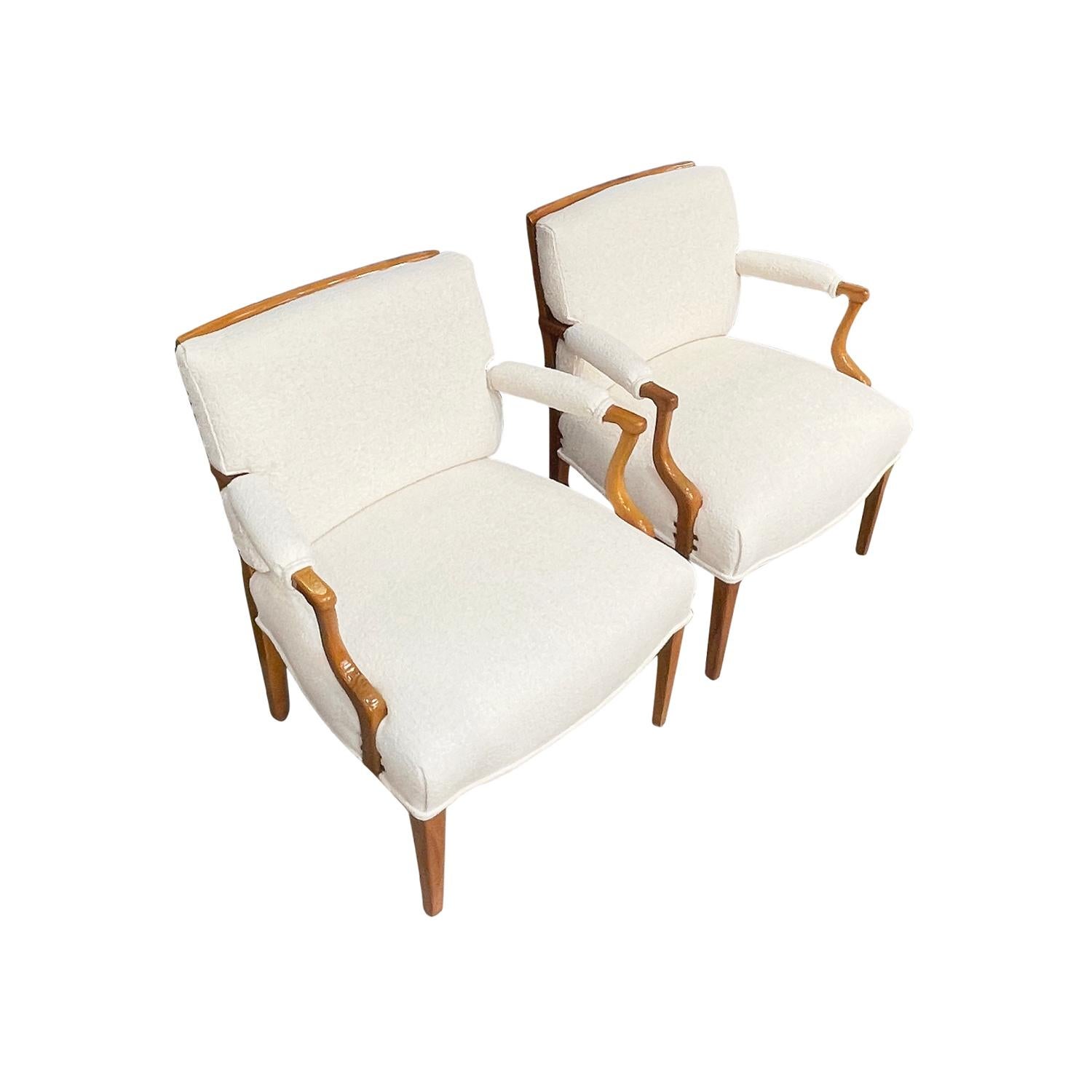 Art Deco 20th Century Swedish Vintage Svenskt Tenn Pair of Beech Armchairs by Josef Frank For Sale