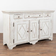 20th Century Swedish White Painted Oak Sideboard Buffet