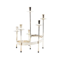 Candeliere svedese Ystad-Metall del XX secolo, supporto cromato di Gunnar Ander